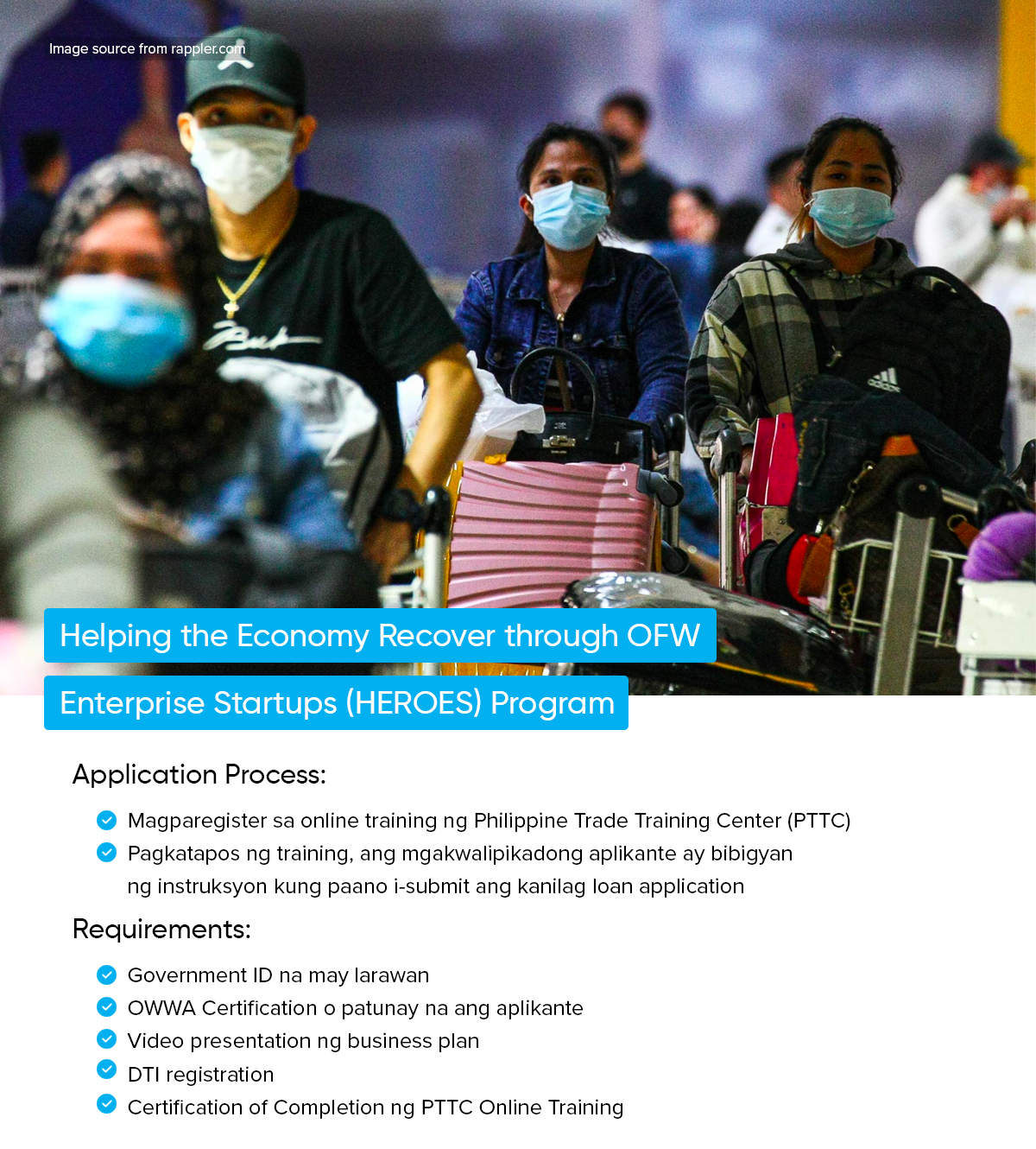 Helping the Economy Recover through OFW Enterprise Startups (HEROES) Program